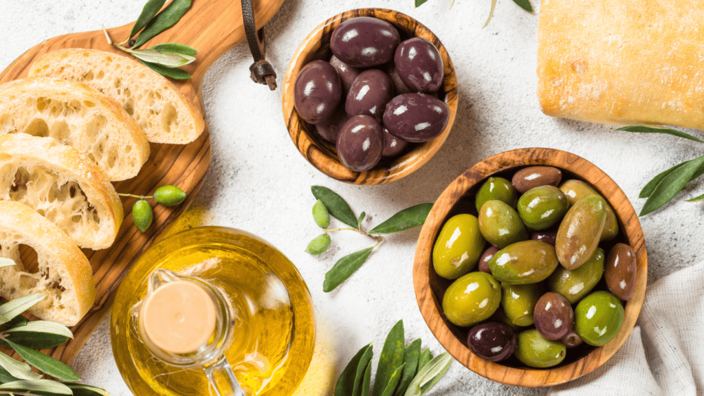 Olive oil and olives