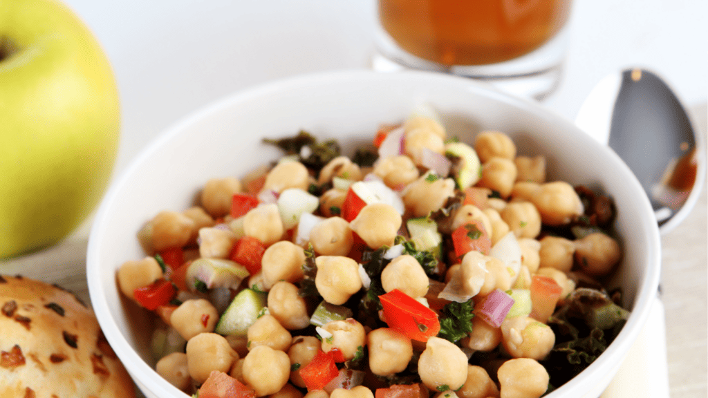 Steamed lentil fenugreek baskets with green chickpea salad recipe