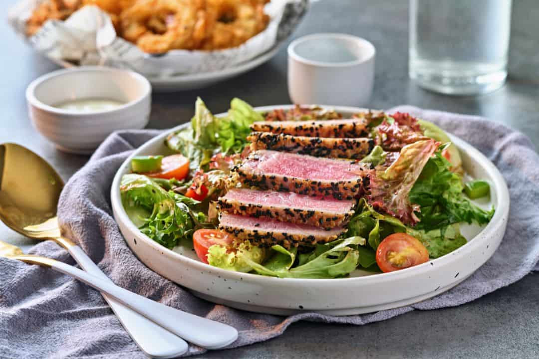 Ahi tuna with salad