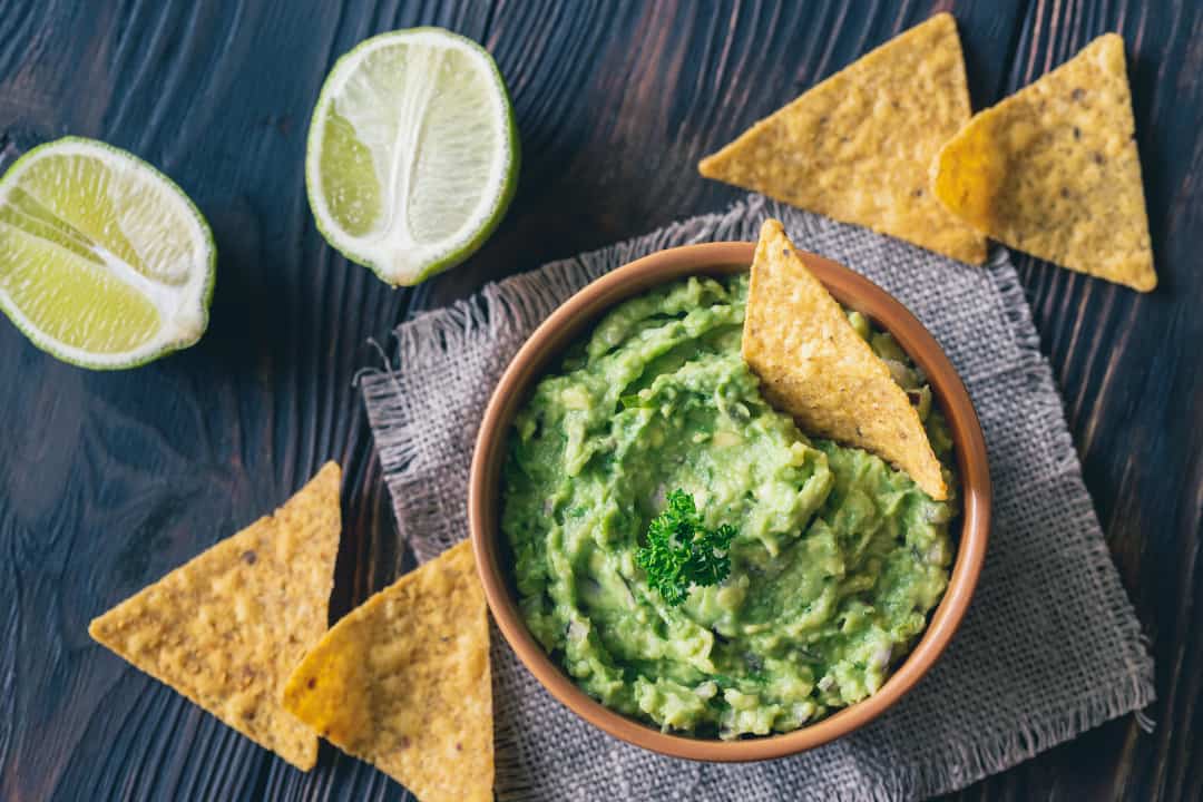 Guacamole and corn chips