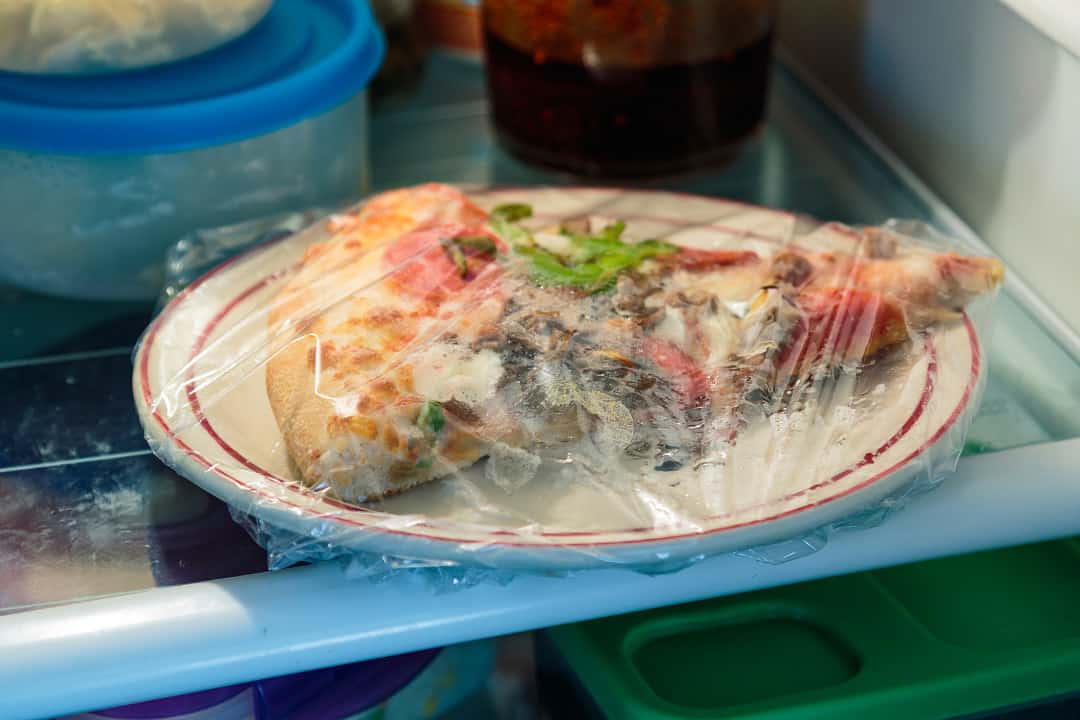Left over food in fridge