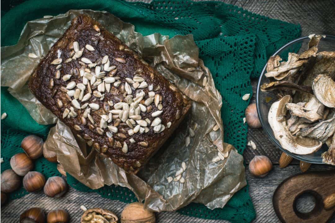 Mushroom and walnut loaf