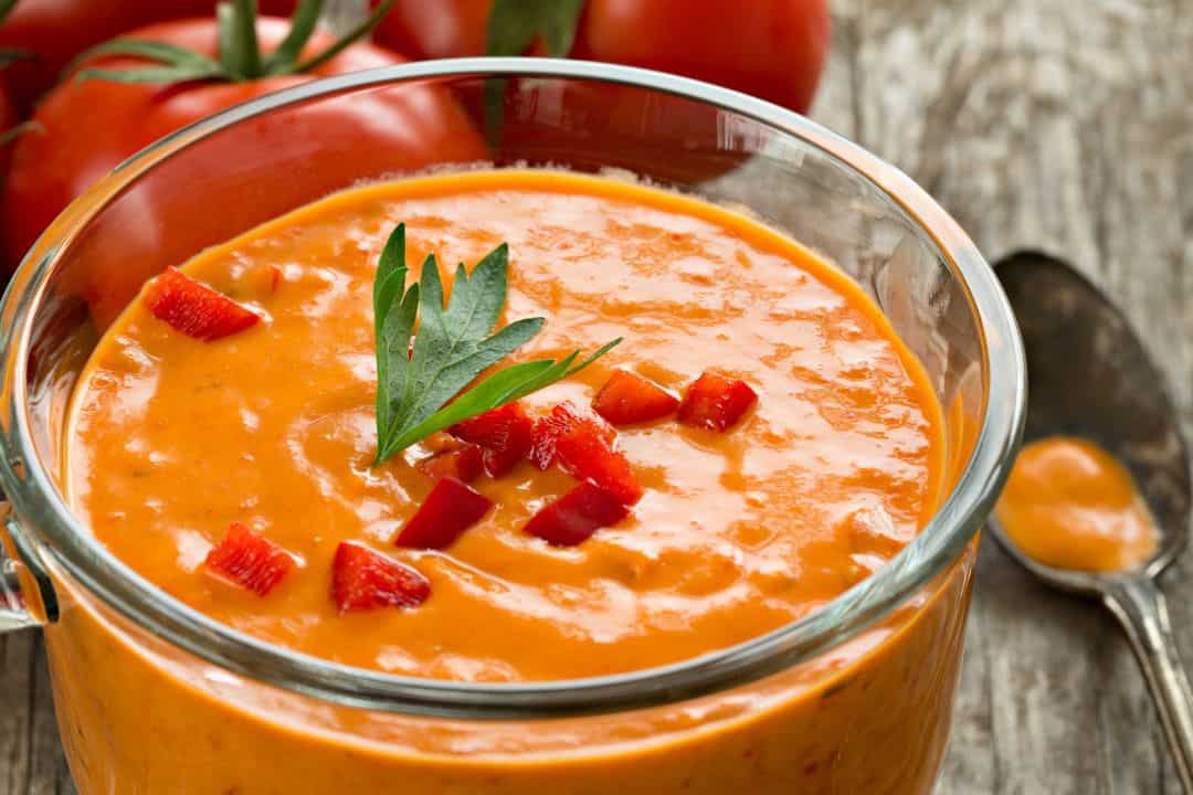 Roasted red pepper and tomato soup