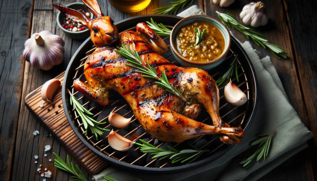 Bbq rabbit: paired with a rosemary and garlic sauce