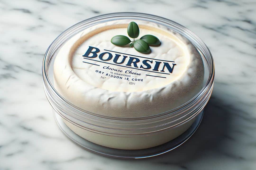 Boursin cheese in an air tight container