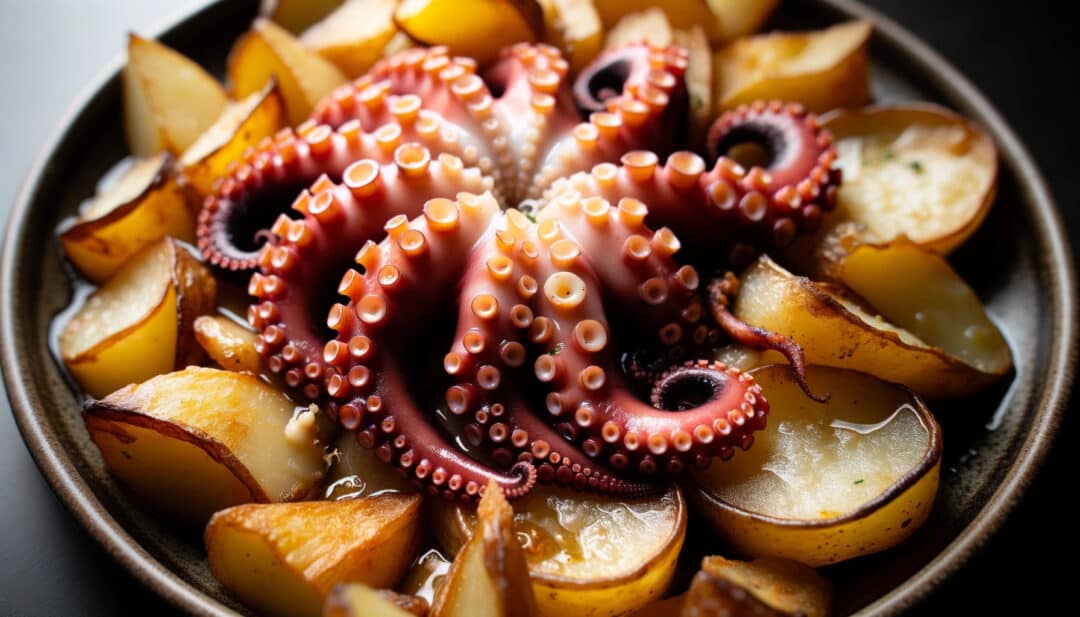 Octopus with golden roasted potatoes