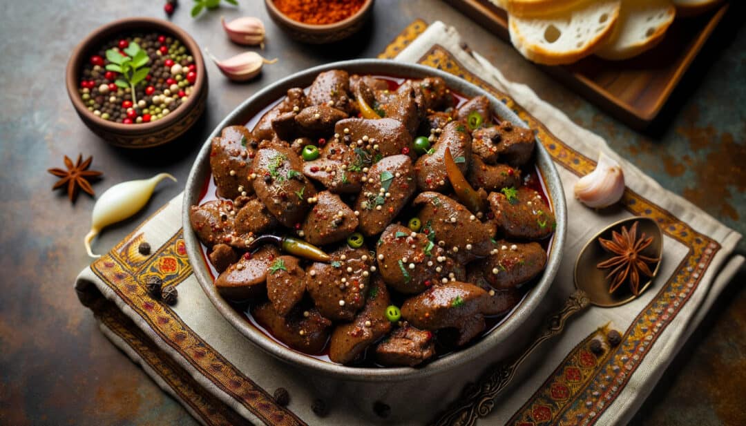 Tender mutton liver pepper fry