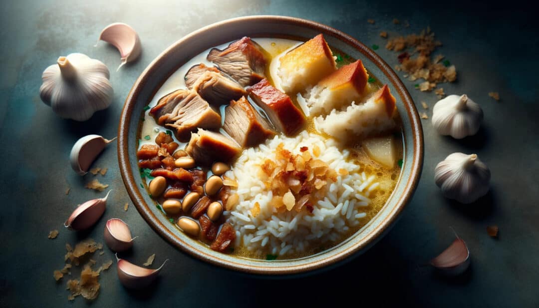Fattah, a traditional dish with rice, meat, bread, and garlic-infused broth