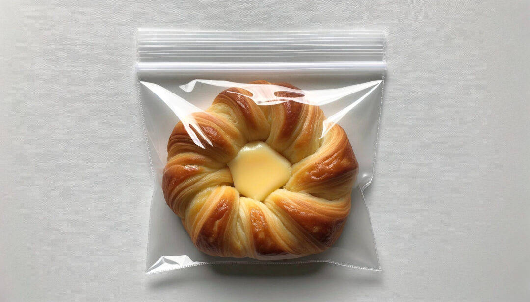 Cheese danish in zip lock bag
