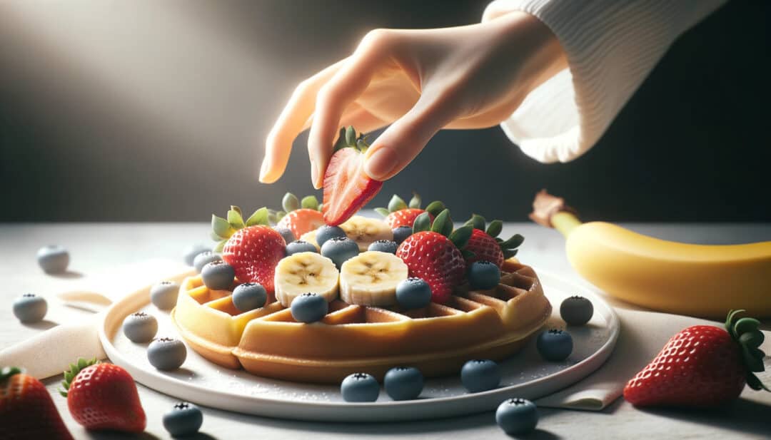 Fresh fruits waffle