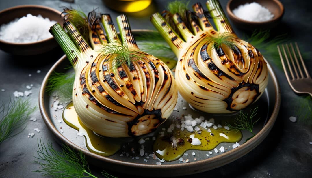 Grilled fennel: drizzled with olive oil and sea salt