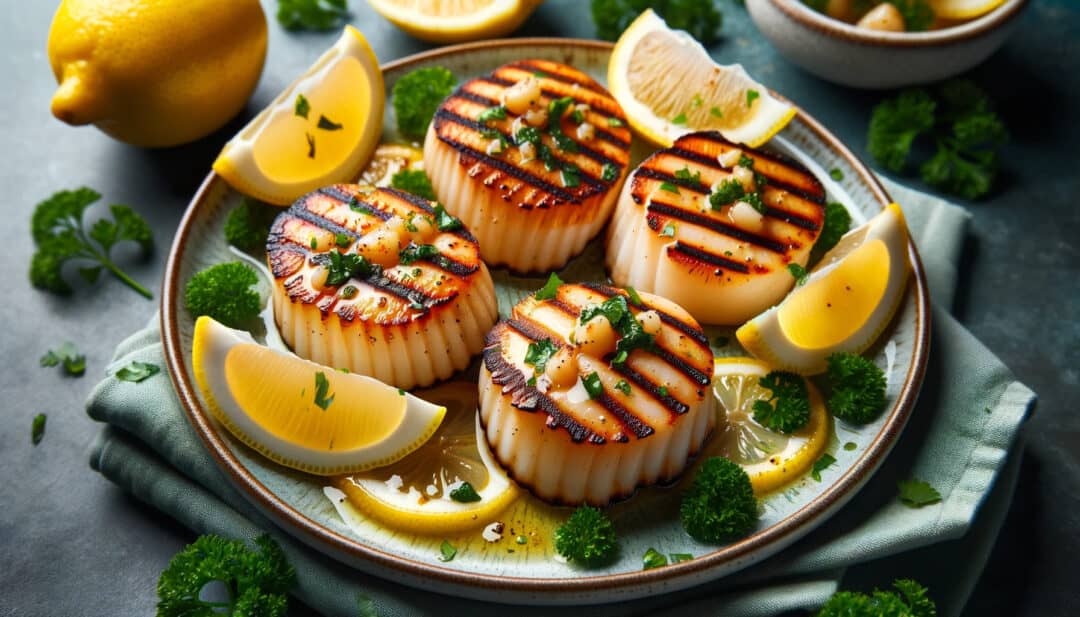 Grilled scallops: with a lemon and parsley gremolata