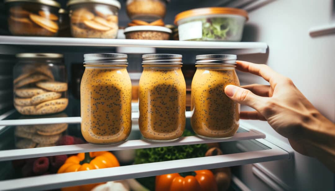 Placing the glasses or jars in the refrigerator