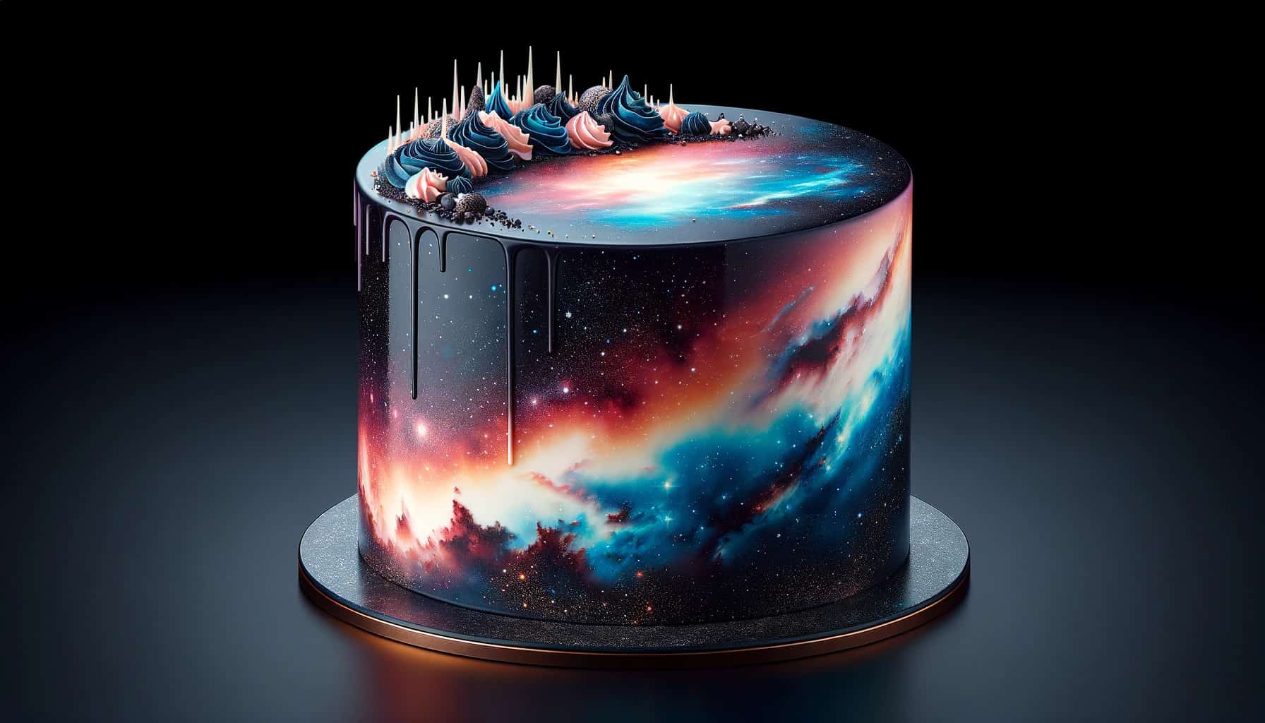 Galaxy mirror glaze cake