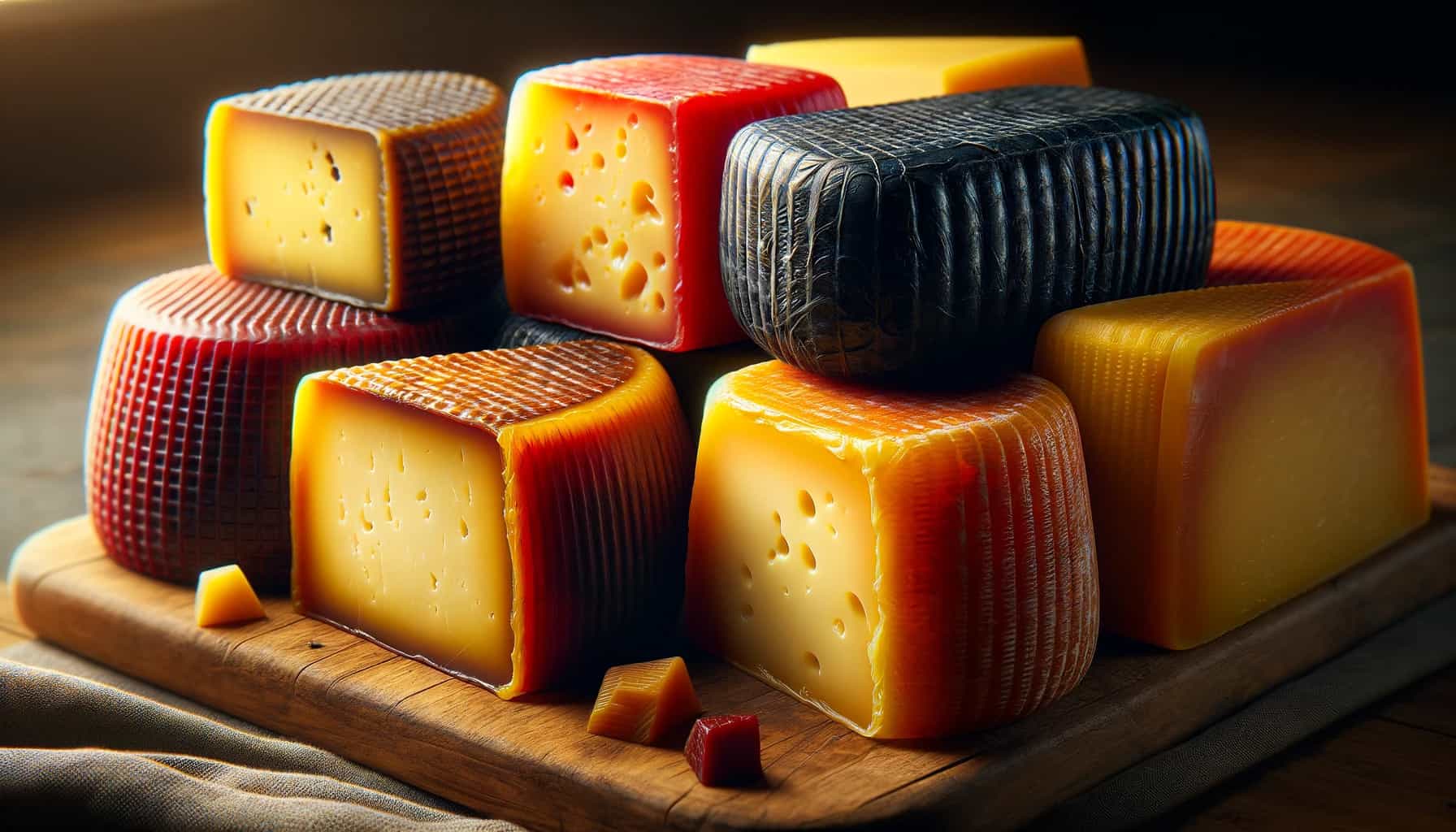 Hard cheeses encased in wax