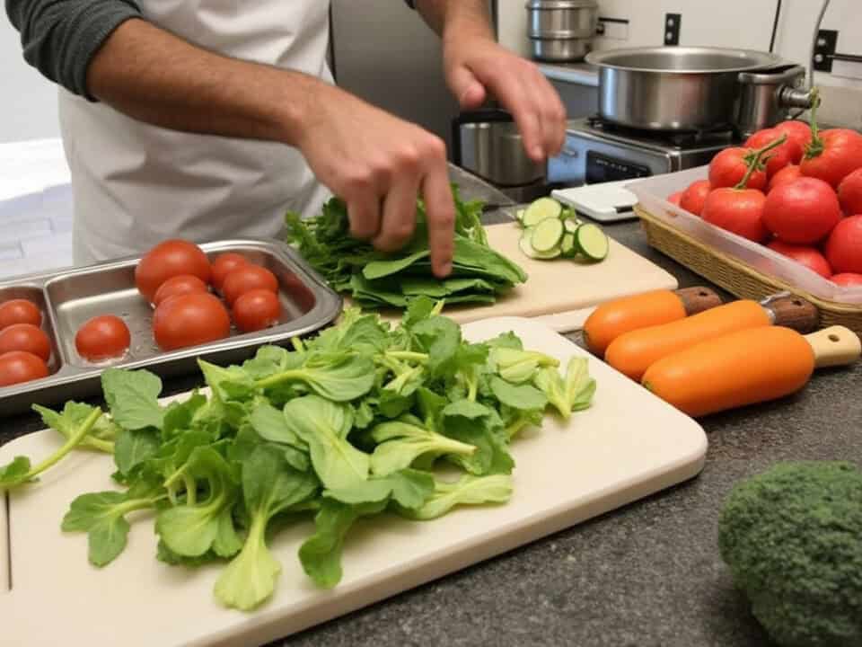 Prepping vegetables 2