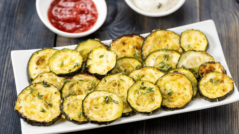 Delicious baked zucchini chips